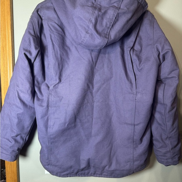 Sherpa Purple Lined Hooded Jacket Kids L Zip Up Barn Winter Coat Blue Mountain - Picture 2 of 16